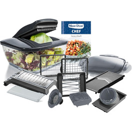 Набір для нарізки овочів та фруктів Genius Nicer Dicer Chef (15 частин) | Набір для кухні, овочерізка, фруторізка, терка, овочевий слайсер