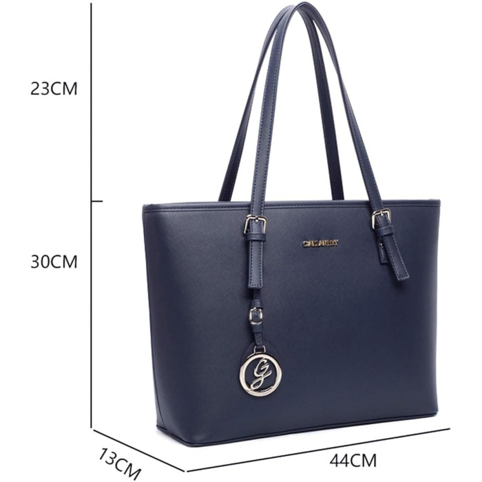 Сумка жіноча Gallantry Paris Shopper синя для документів A4 з блискавкою - сумка для роботи, навчання, плечова