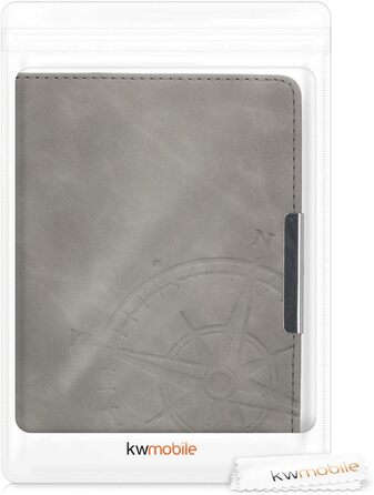 Чохол kwmobile для Tolino Vision 1/2/3/4 HD - з штучної шкіри, Kompass Vintage Grey