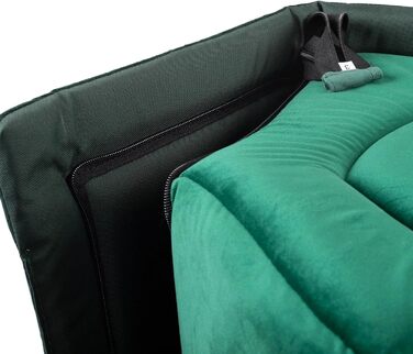 Зручна лежанка-будка для собак та котів, розмір L, зелений велюр | 34 x 44 x 38 см