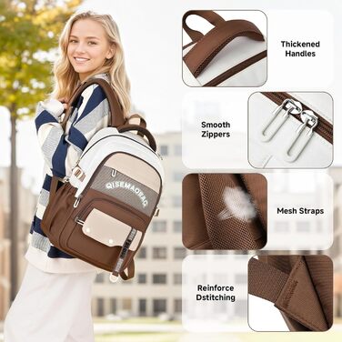 Шкільний рюкзак для дівчинки-підлітка, 2025, для старшої школи, гімназії, водонепроникний, для ноутбука 15.6