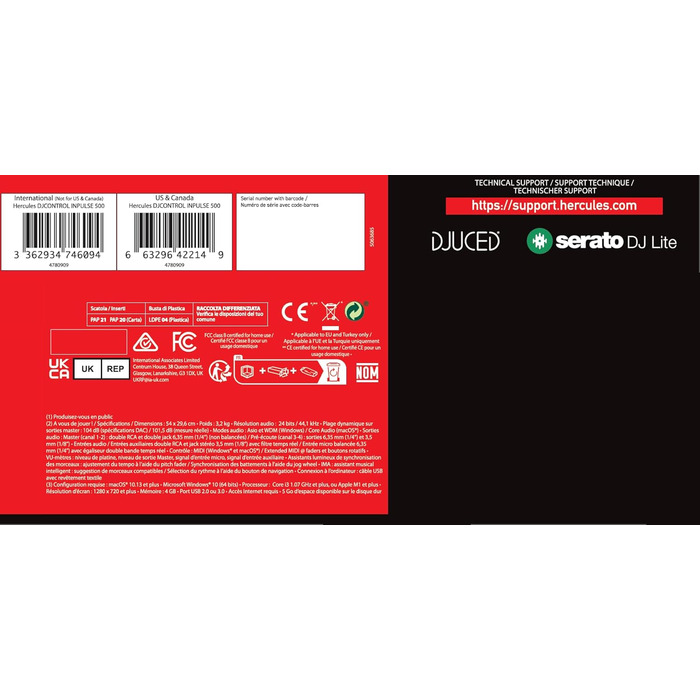 DJ контролер Hercules DJControl Inpulse 500 - 2-Deck USB контролер для Serato DJ Lite та DJUCED