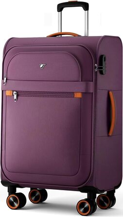 Чемодан великий 78x48x30 см, тканинний, Troey - ваговою, з 4 колесами та відділенням для аксесуарів, ручна поклажа, 109 літрів, червоний