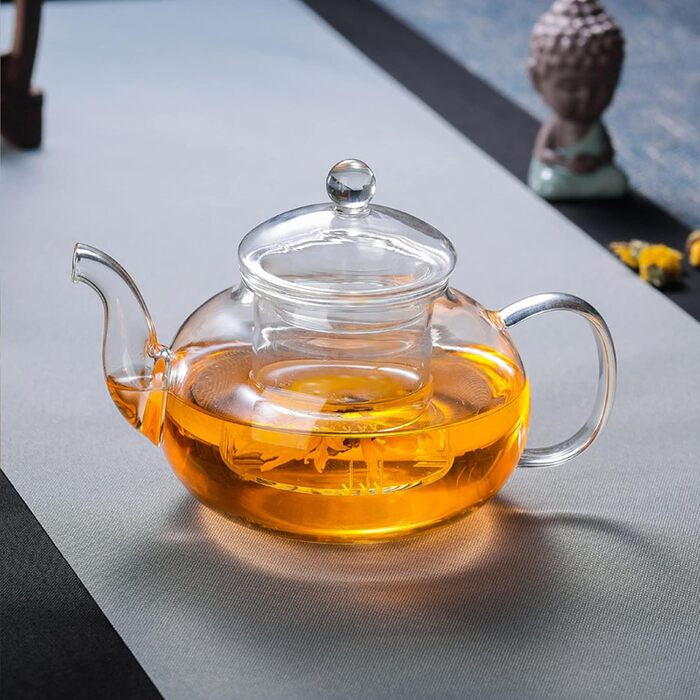 Скляний заварник для чаю Teekanne з фільтром, боросилікатне скло, термостійкий та придатний для мікрохвильовки, 400 мл, прозорий