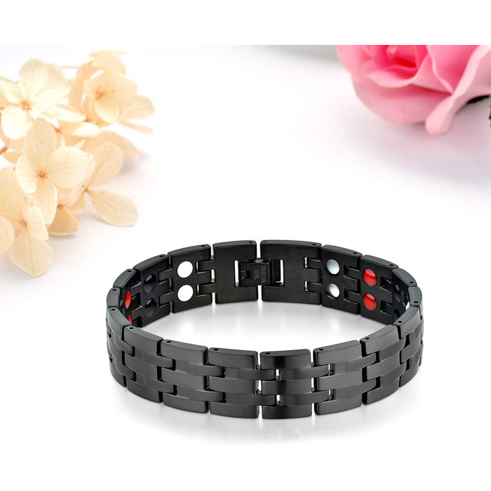 Магнітне браслет для чоловіків JewelryWe з нержавіючої сталі, терапевтичний ефект, великий, важкий, широкий, з ланцюговими посиланнями, для здоров'я, подарунок на День батька