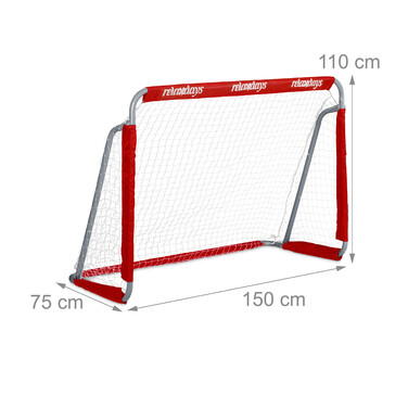 Relaxdays Football Goal Set, 2-Piece, Red
