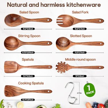 Набір дерев'яних лопаток для кухні Spardar (7 шт.)