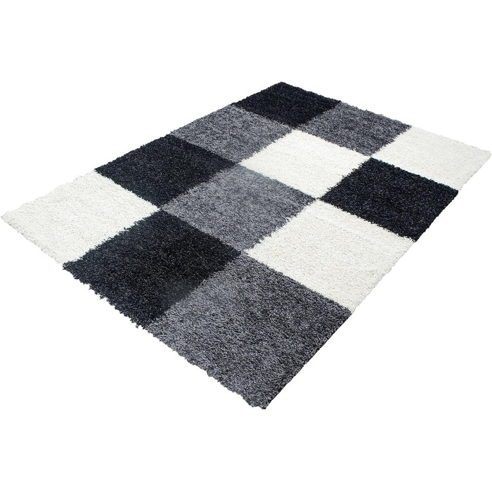 Шкіряний килим HomebyHome Шерстяний, 200x300 см, для вітальні, спальні, кухні, чорний