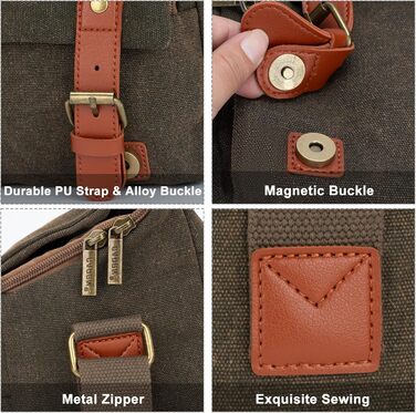 CADeN Ретро сумка для камери на плечі для Sony Canon, водонепроникна, для DSLR та беззеркальних камер, легка та компактна (коричнева)