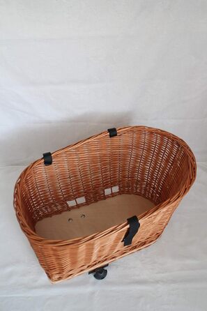 Корзина для велосипеда на багажник з плетеної лози з металевою сіткою та подушкою, XL або XXL. Без подушки - XXL