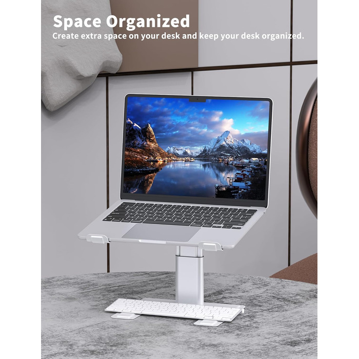 Підставка для ноутбука ALASHI, регульована, ергономічна, металева, чорна, 10-15.6 дюймів