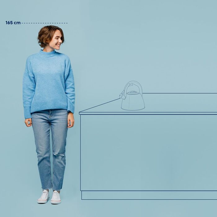 Ке́ла чайник індукційний 2.4л, з свистком, нержавіюча сталь, для всіх типів плит, з безпечним відкриванням кришки кнопкою, VITUS, чорний матовий