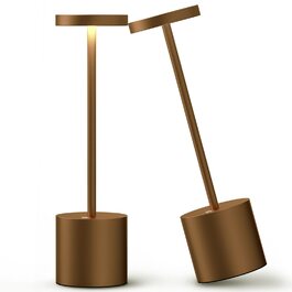 Настільна лампа бездротова LED акумуляторна Metall Aluminium 5000mAh, USB зарядка, для дому, бару, тераси (Титан)