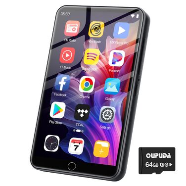 MP3 плеєр 96GB з Bluetooth, Wi-Fi, Android 13.0, Spotify, FM-радіо (чорний)