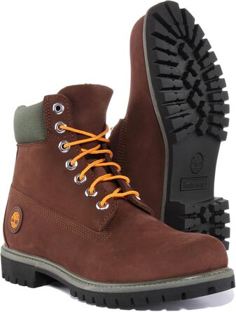 Черевики Timberland Premium 6 Inch з нубуку, темно-коричневого кольору, оранжеві, 41.5 EU