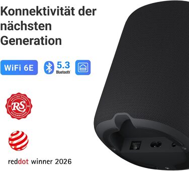 WiiM Sound Smart Speaker: Бездротова колонка Hi-Res 24bit/192kHz, Wi-Fi 6E, Bluetooth 5.3, Чорний