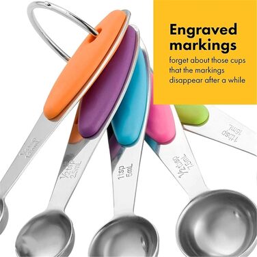 5/10Pcs Stainless Steel Measuring Set, Stackable Measuring Cups and Spoons Set for Kitchen, Tea, Coffee, Baking, Measuring Tool (5Pcs Cup Set)