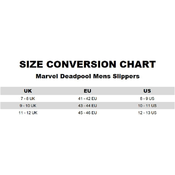 Тапочки Deadpool Marvel для дому, дорослі | Червоні пантофлі з принтом маски | Супергеройські тапочки Marvel Comics 43/44 EU