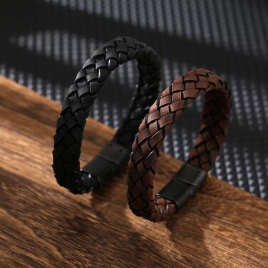 Браслет чоловічий шкіряний Bleng JEWELRY & CO, преміум-якість, коричневий, 21 см з магнітною застібкою