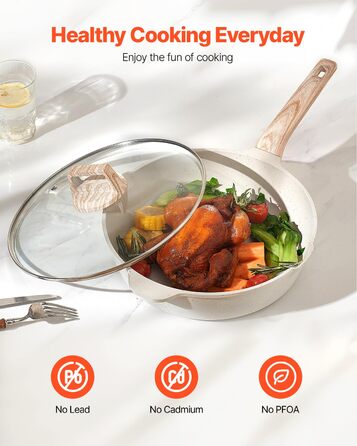 Набір посуду VEVOR з нержавіючої сталі 19 предметів з кришкою з термостійкого скла, антипригарне покриття, для приготування їжі на індукційній плиті, підходить для кемпінгу та дому (білий)