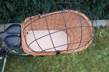 Кошик для велосипеда для багажника з лози з металевою сіткою та подушкою, XL або XXL. Кошик для багажника (XL без подушки)