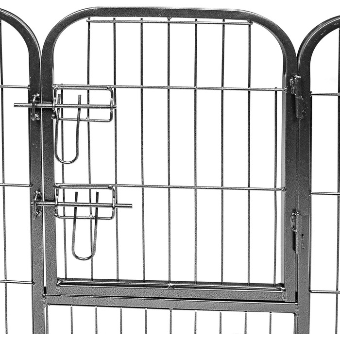 Металевий вольєр для цуценят Estexo, огорожа для цуценят, клітка для цуценят, загін для собак, вольєр для собак (8 панелей, 80x100 см)