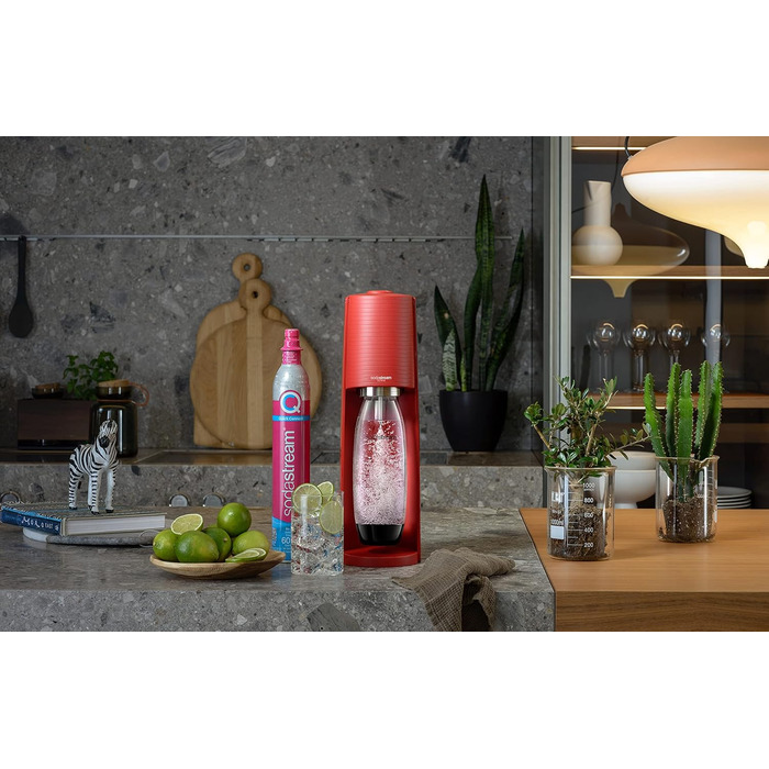 SodaStream Terra: Газова машина для води | Комплект: 1 л пляшка + балон 60 л (червона)