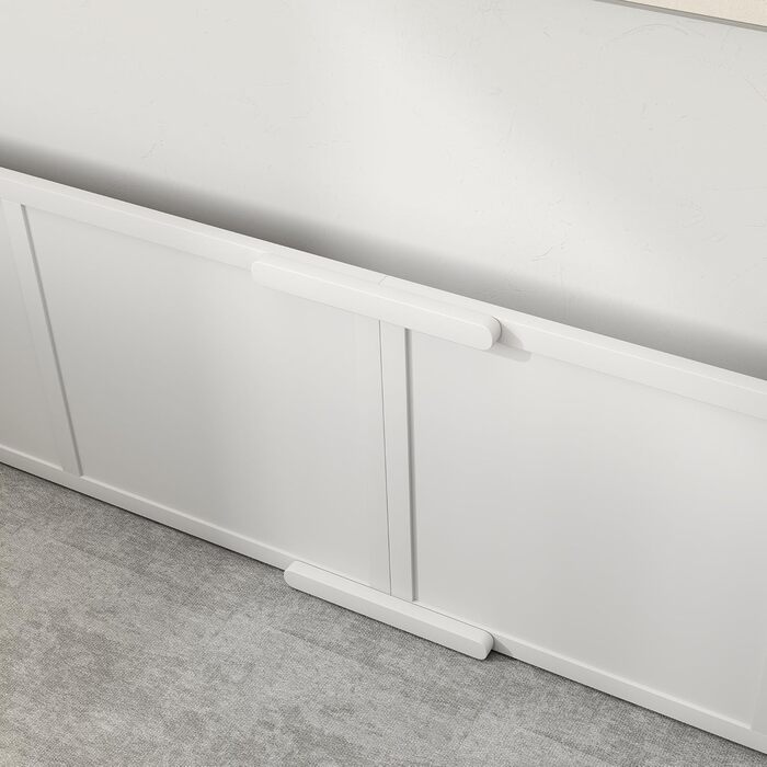 Кія для цуценят PawHut: вольєр-забіг для собак з регульованою дверцятами, білий, 196x96x48 см