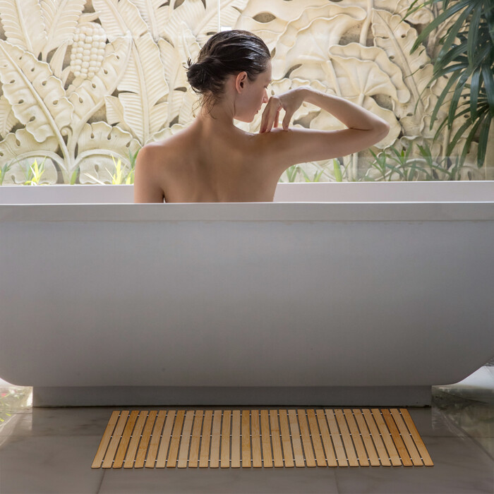 Relaxdays Bamboo Bath Mat 80x50 cm