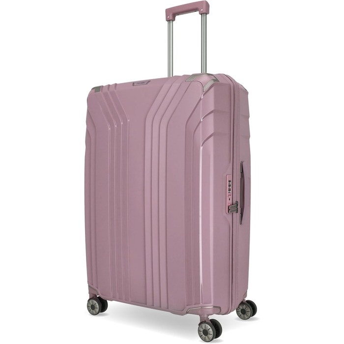 Чемодан Travelite ELVAA Rosé 66 см, 72-77 л з розширювальною блискавкою, TSA-замком та внутрішньою підкладкою з перероблених матеріалів