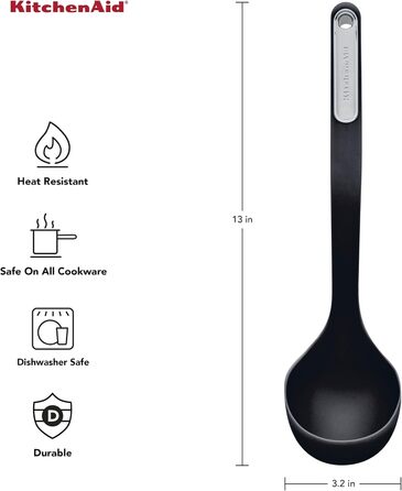 Кухонна ложка KitchenAid KL006OHOBA, силіконова, чорна
