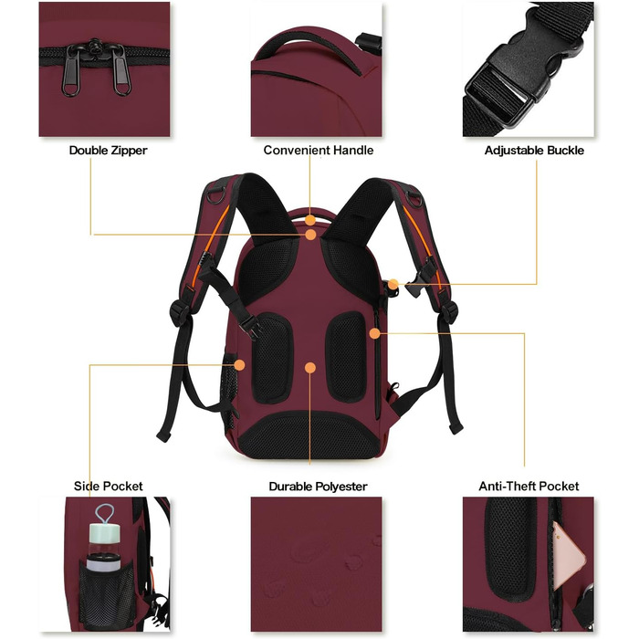 MOSISO Рюкзак для камери, фотосумка для DSLR/SLR/беззеркальних камер, з підкладкою, ударостійкий, модульні вставки, тримач для штатива, сумісний з Canon, Nikon, Sony (Вишневий)