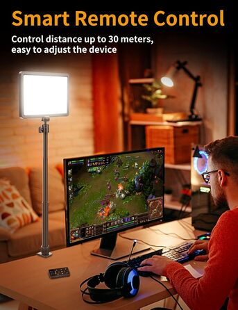 ULANZI K20 Key Light: LED панель для відеозйомки з дистанційним керуванням, 600 люмен, 10W, 2500K-9000K, для YouTube/Live Streaming