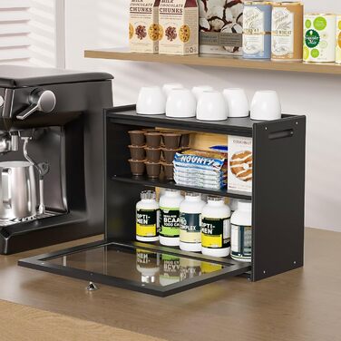 Бротокса Bambus: Бротокса для зберігання хліба з вентиляцією, 2 полиці та велике оглядове вікно, дерев'яний контейнер для хліба, безпечний для харчових продуктів, легкий у догляді, чорний (HX-10336)