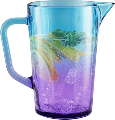 TREND FOR HOME Water Carafe Glass 1 Liter with Comfortable Handle Colorful Water Pitcher 19 cm Glass Jug Blue Purple Glass Pitcher Water Carafe Glass Carafe Pitcher Glass Jug 1l Colorful | Gigi Dreamy Sunset