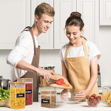 Набір скляних контейнерів для зберігання 12 шт. (750мл/430мл) з кришкою, кутові, для продуктів, кухні