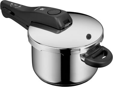 Швидкісний скороварка WMF Perfect One Pot 2,5 л, індукційна, з паровим клапаном, 2 режими готування, зручне управління однією рукою, для всіх типів плит, полірована нержавіюча сталь Cromargan, для однієї особи