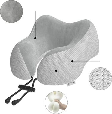 Подушка для шиї у вигляді ховрашини Memory Foam для подорожей - комфортна підтримка шиї під час подорожей літаком, автомобілем