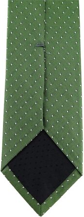 Краватка шовкова TigerTie вузька, зелено-срібляста в горошок | Дизайнерська краватка