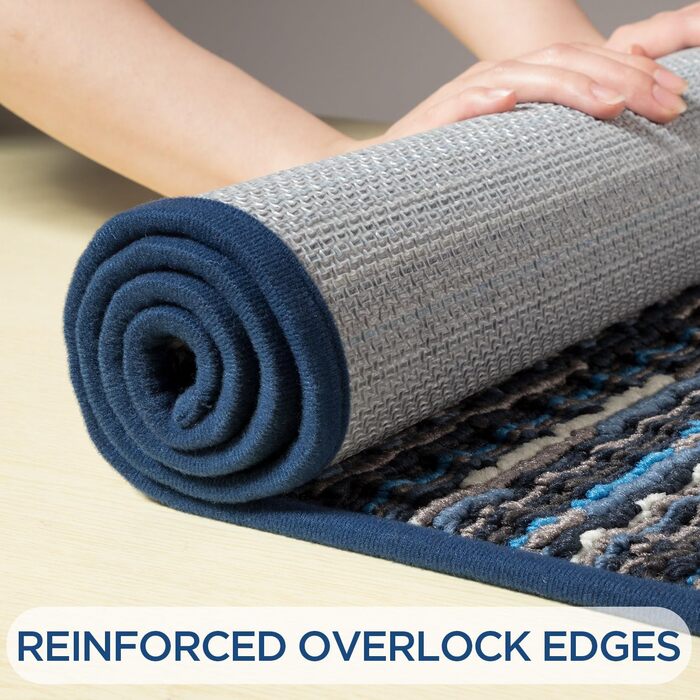 Килимок для дому 50x80 см, антиковзаючий, миючий, для входу, тераси, саду - блакитний