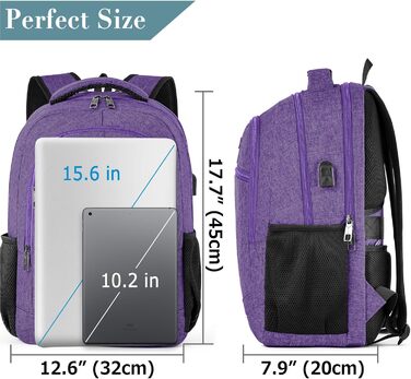 Рюкзак BIKROD для чоловіків та жінок, шкільний рюкзак для хлопчиків та дівчаток-підлітків, 15.6 дюймів для ноутбука, робочий, для подорожей, кемпінгу, роботи, 15.6' (фіолетовий)