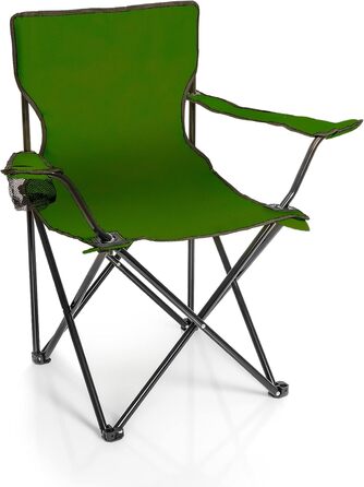 Крісло для риболовлі BigDean - складане риболовне крісло з підстаканником та сумкою, зелене