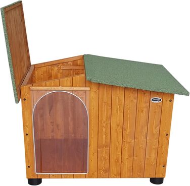 Будка для собак Legno Oasi з термозавісою (119x90x87 см) - для німецької доги, з масивного дерева, Made in Italy