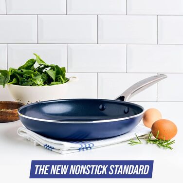 Набір сковорідок Blue Diamond Cookware Diamant, 24 см та 28 см, з керамічним антипригарним покриттям, без PFAS, для всіх типів плит (включаючи індукцію), можна мити в посудомийній машині, термостійкий, блакитний