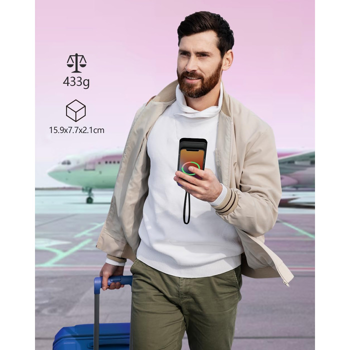 Повербанк Power Bank 26800mAh 22.5W Fast Charge, зовнішній акумулятор з USB-C (PD3.0, QC4.0) для iPhone 16 15 14 13 Pro Max, помаранчевий