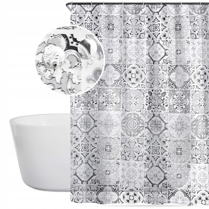 Штора для душу вінілова Vilde 180 x 180 см