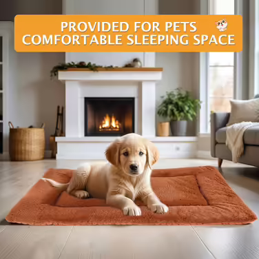 Dog Bed Soft and Warm Mat Dog Cushion Washable Cozy Reversible Pet Sofa Cushion PS085 (90x70 CM, Orange)