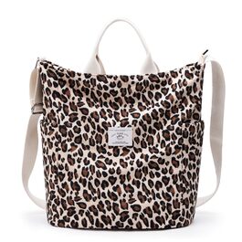 Сумка жіноча KALIDI Cord Shopper велика, повсякденна, для школи, роботи, покупок (Леопард)