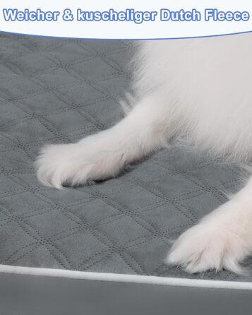 Ортопедичне ліжко для собак KSIIA, великі породи, 104x68x8 см, знімний килимок, миється, сірий колір