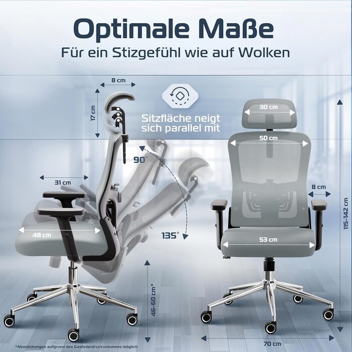 Ергономічне крісло SmartSeat для офісу та дому | Регульоване, 150 кг, для роботи та геймінгу (Антрацит)